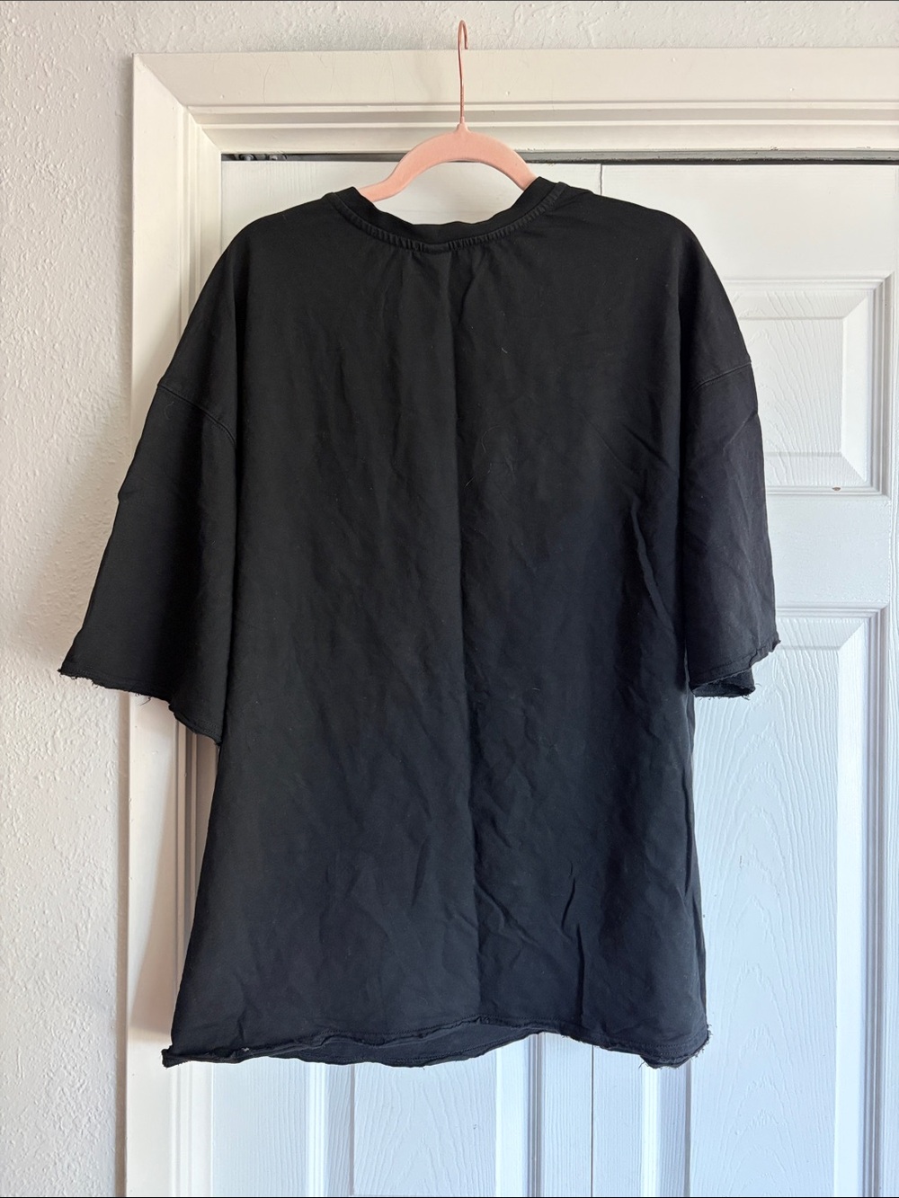 IMMENSE.TW Black T Shirt High End Avant Garde Fashion Raw Sleeve & Hem Cotton - Picture 6 of 11